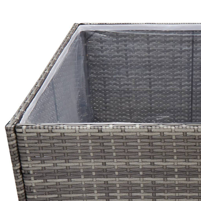 Fioriera da Giardino Grigia 80x80x80 cm in Polyrattan cod mxl 48862