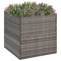 Fioriera da Giardino Grigia 80x80x80 cm in Polyrattan cod mxl 48862