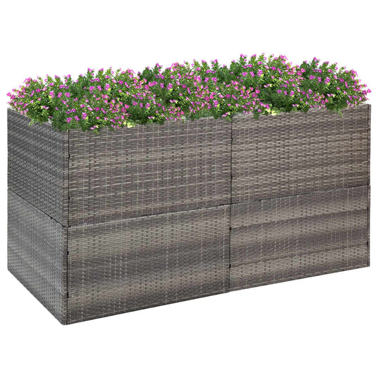 Fioriera da Giardino Grigia 157x80x80 cm in Polyrattan cod mxl 66824