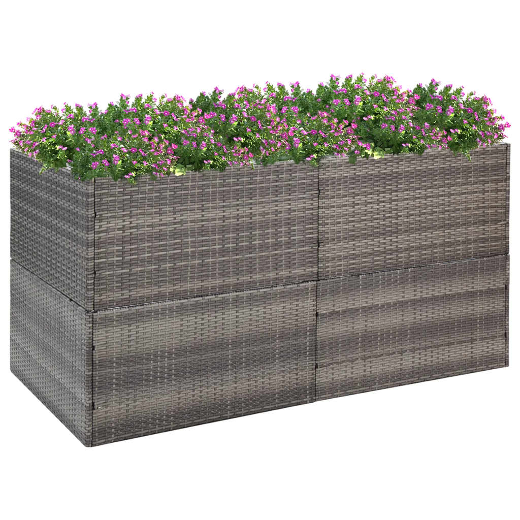 Fioriera da Giardino Grigia 157x80x80 cm in Polyrattan 319178