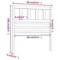 Testiera per Letto 96x4x100 cm in Legno Massello di Pino cod mxl 52609