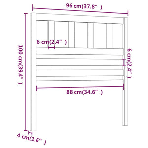 Testiera per Letto 96x4x100 cm in Legno Massello di Pino cod mxl 52609