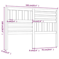 Testiera per Letto Nera 146x4x100 cm in Legno Massello di Pino 814158