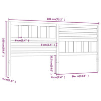 Testiera per Letto 186x4x100 cm in Legno Massello di Pino cod mxl 49575