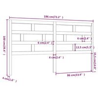 Testiera per Letto 186x4x100 cm in Legno Massello di Pino cod mxl 52545