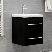 Mobile da Bagno con Lavabo Integrato Nero in Truciolato 3099033