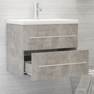 Mobile Bagno con Lavabo Integrato Grigio Cemento in Truciolato 3099045