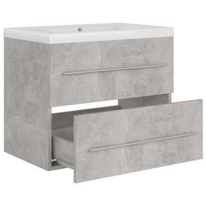 Mobile Bagno con Lavabo Integrato Grigio Cemento in Truciolato 3099045