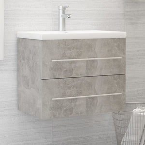 Mobile Bagno con Lavabo Integrato Grigio Cemento in Truciolato 3099045