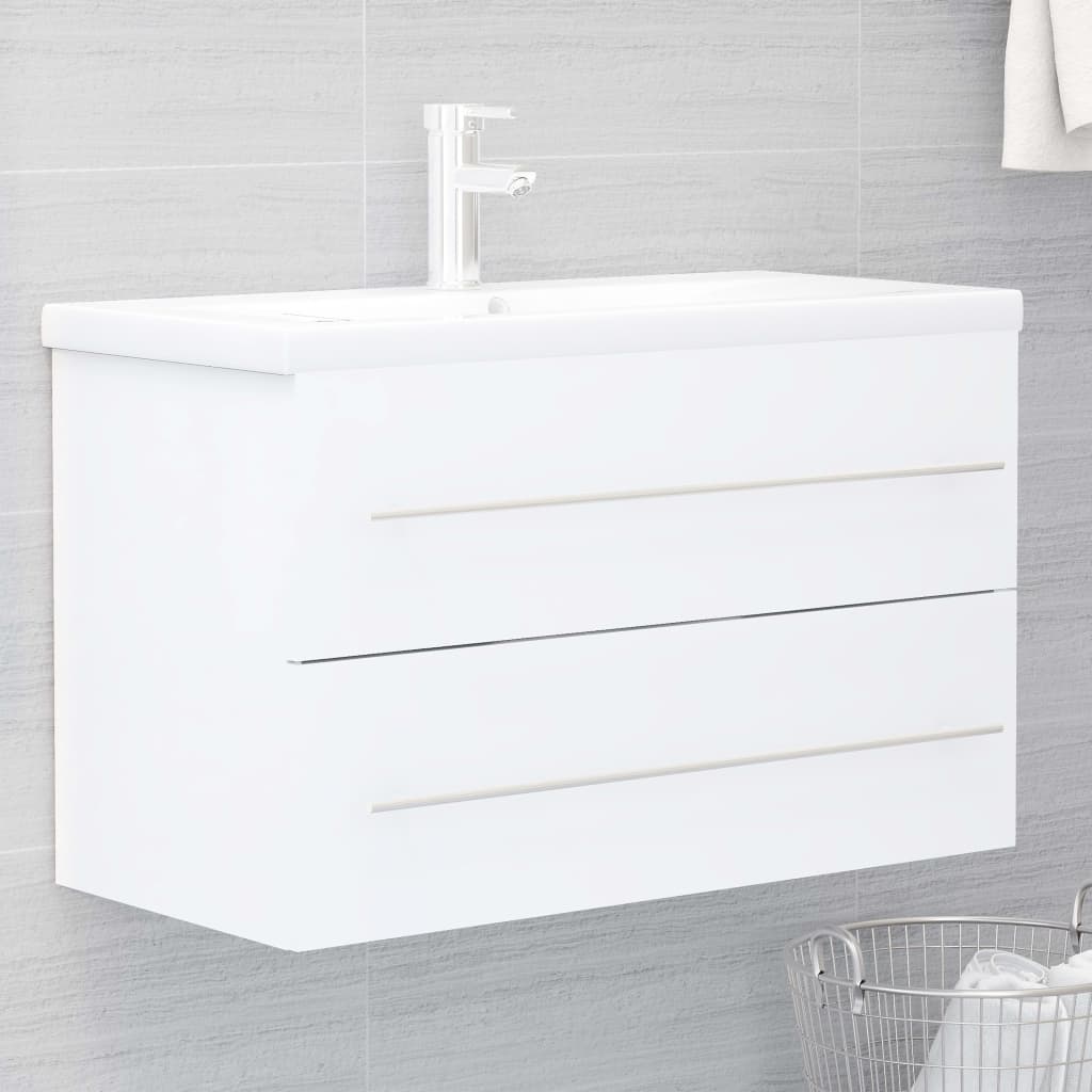 Mobile da Bagno con Lavabo Integrato Bianco in Truciolato cod 8663