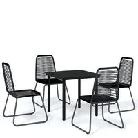 Set Mobili da Pranzo per Giardino 5 pz Nero 3099090