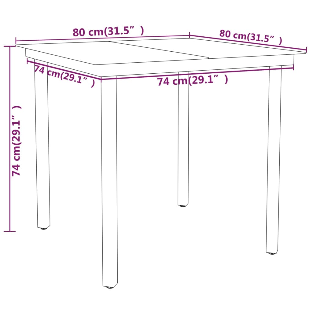 Set Mobili da Pranzo per Giardino 5 pz Nero 3099090