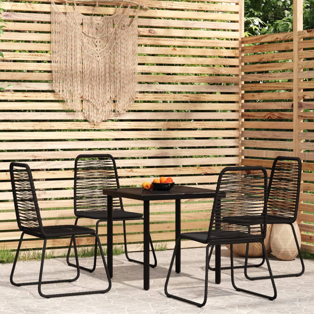 Set Mobili da Pranzo per Giardino 5 pz Nero 3099090