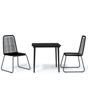 Set Mobili da Pranzo per Giardino 3 pz Nero 3099095