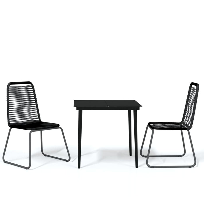 Set Mobili da Pranzo per Giardino 3 pz Nero 3099095