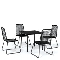 Set Mobili da Pranzo per Giardino 5 pz Nero 3099096