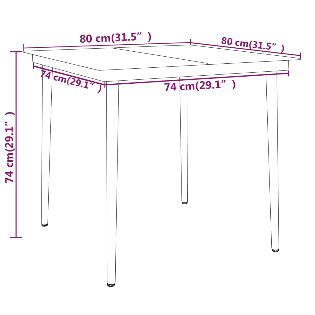 Set Mobili da Pranzo per Giardino 5 pz Nero 3099096