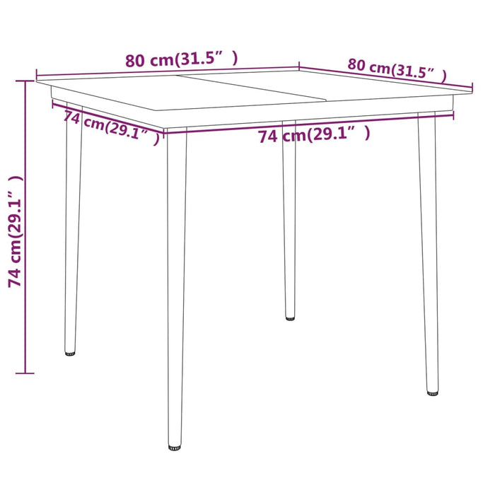 Set Mobili da Pranzo per Giardino 5 pz Nero 3099096