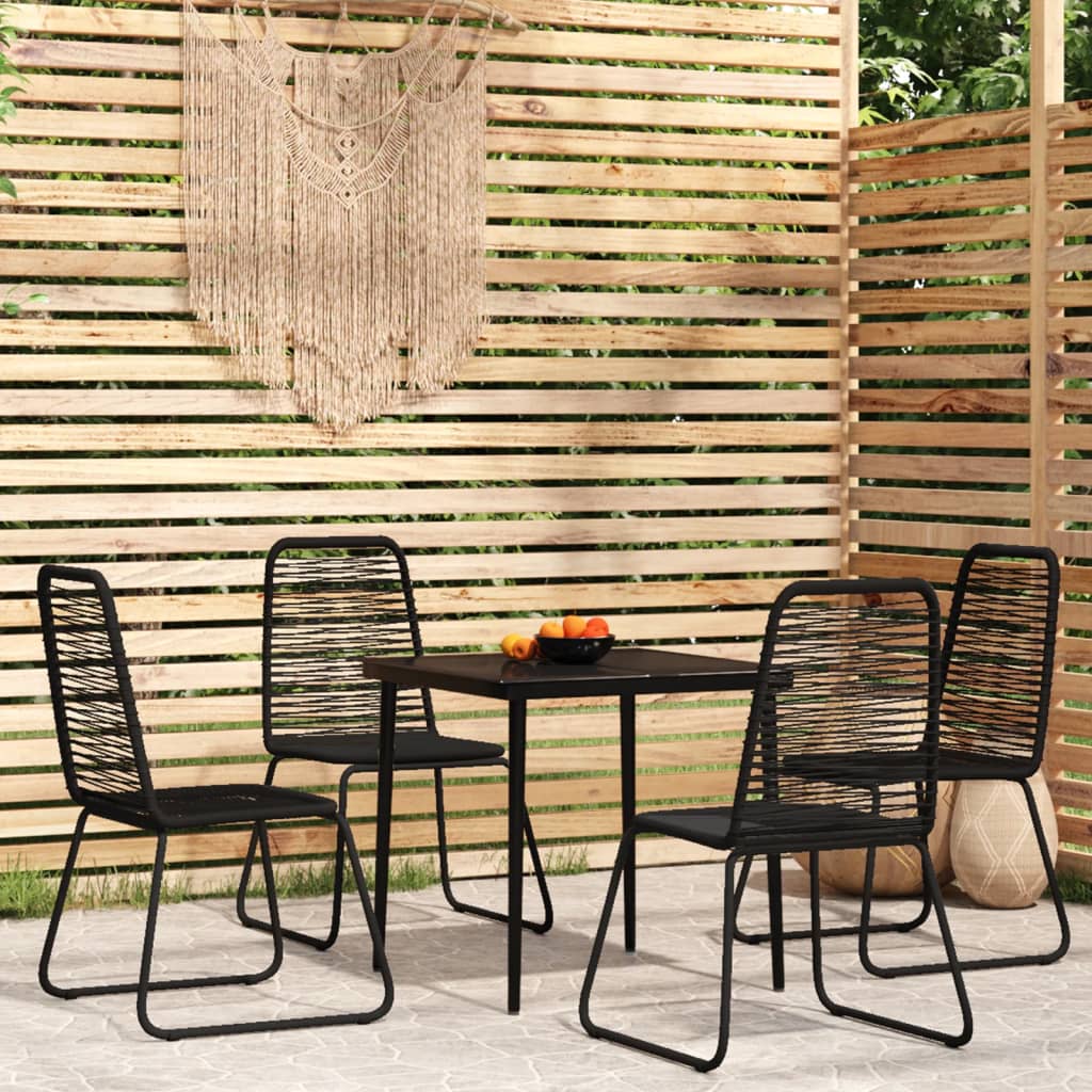 Set Mobili da Pranzo per Giardino 5 pz Nero 3099096