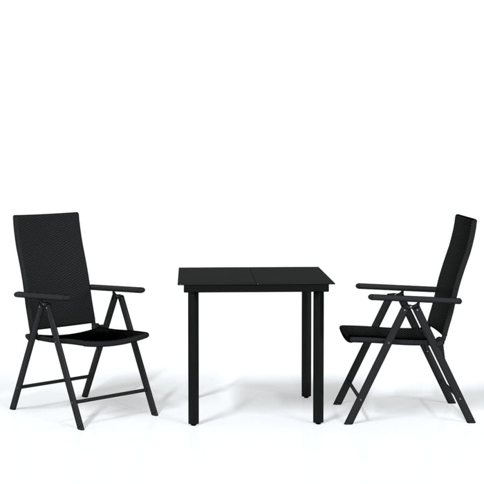 Set Mobili da Pranzo per Giardino 3 pz Nero 3099101