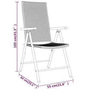 Set Mobili da Pranzo per Giardino 3 pz Nero 3099101