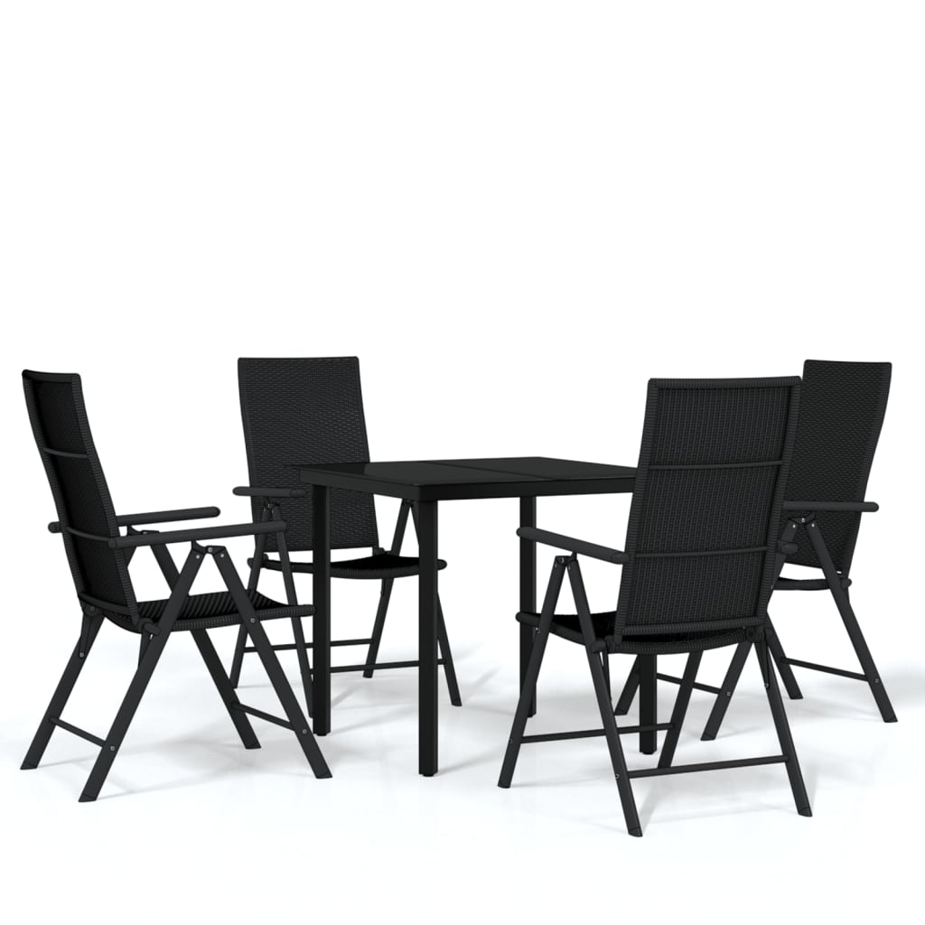 Set Mobili da Pranzo per Giardino 5 pz Nero 3099102