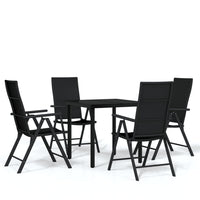 Set Mobili da Pranzo per Giardino 5 pz Nero 3099102