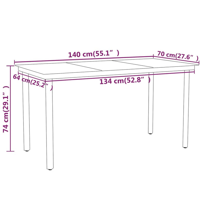 Set Mobili da Pranzo per Giardino 5 pz Nero 3099103