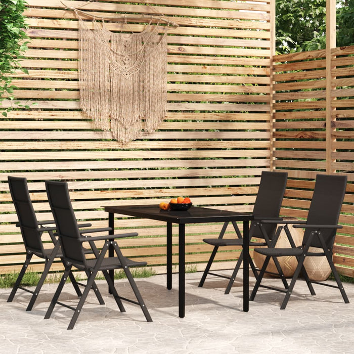 Set Mobili da Pranzo per Giardino 5 pz Nero 3099103