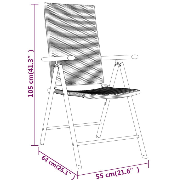 Set da Pranzo da Giardino 7 pz Nero 3099104