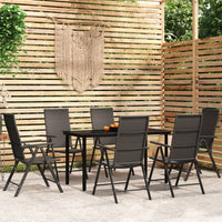 Set da Pranzo da Giardino 7 pz Nero 3099104