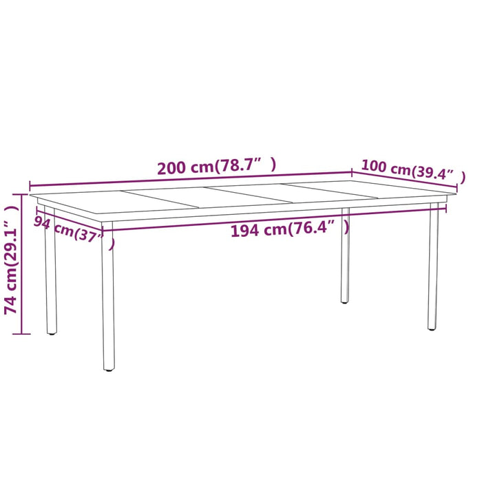 Set Mobili da Pranzo per Giardino 7 pz Nero cod mxl 40928