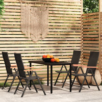 Set da Pranzo da Giardino 5 pz Nero 3099115