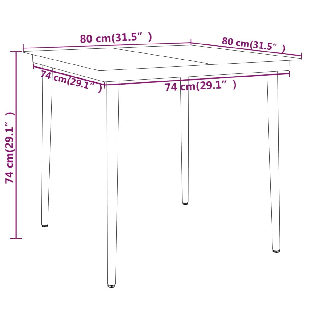 Set da Pranzo da Giardino 5 pz Nero 3099120