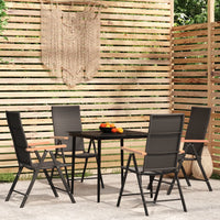 Set Mobili da Pranzo per Giardino 5 pz Nero cod mxl 41007