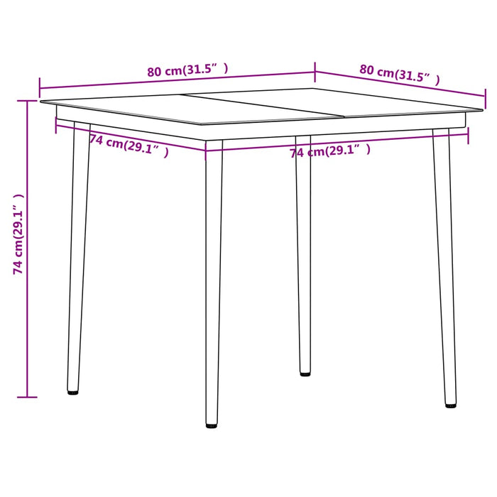 Set Mobili da Pranzo per Giardino 3 pz Nero 3099131