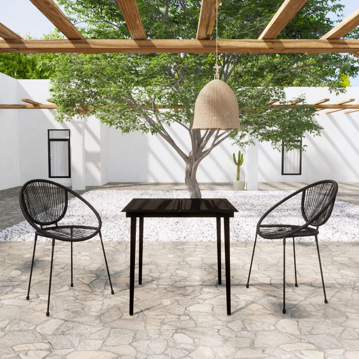 Set Mobili da Pranzo per Giardino 3 pz Nero 3099131