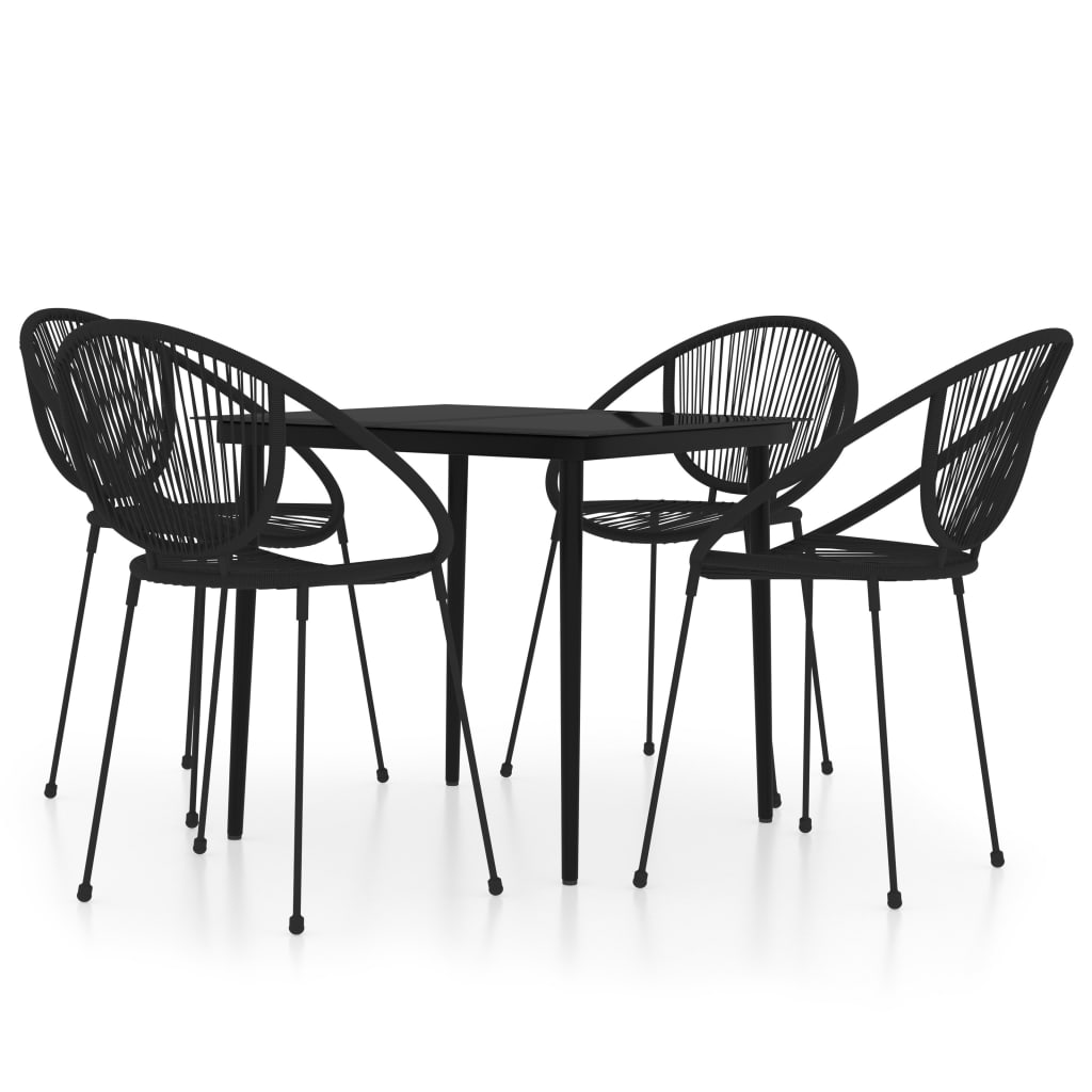 Set da Pranzo da Giardino 5 pz Nero 3099132