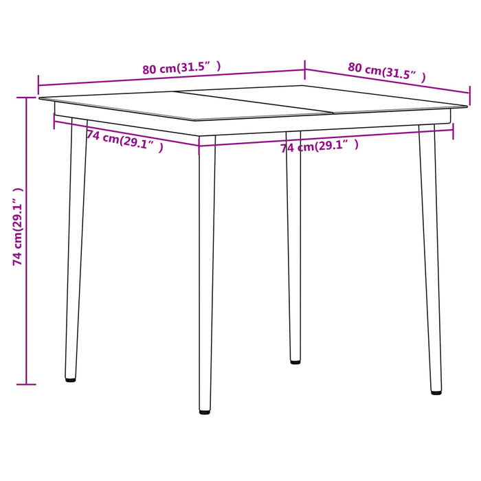 Set da Pranzo da Giardino 5 pz Nero 3099132