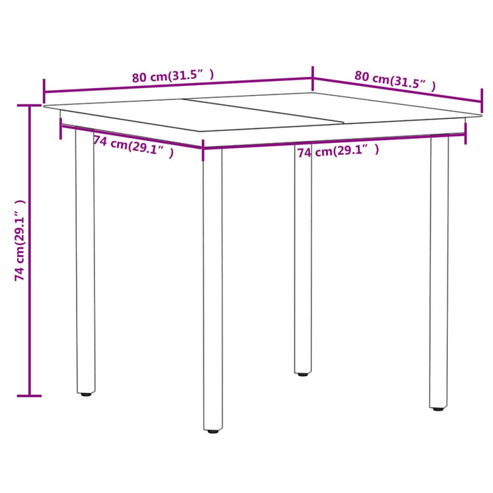 Set Mobili da Pranzo per Giardino 3 pz Nero cod mxl 39837