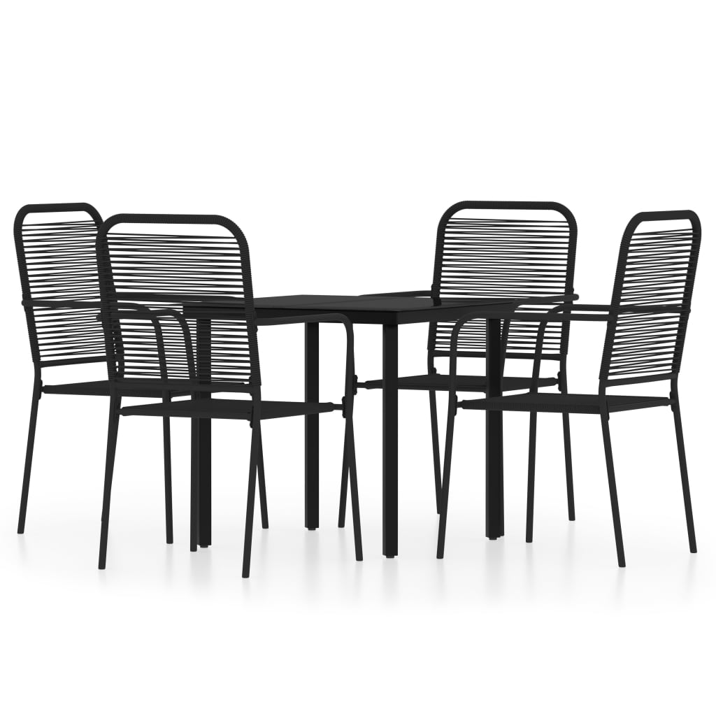 Set Mobili da Pranzo per Giardino 5 pz Nero cod mxl 35161