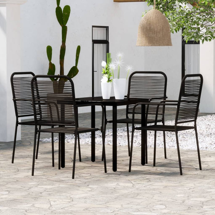 Set Mobili da Pranzo per Giardino 5 pz Nero cod mxl 35161