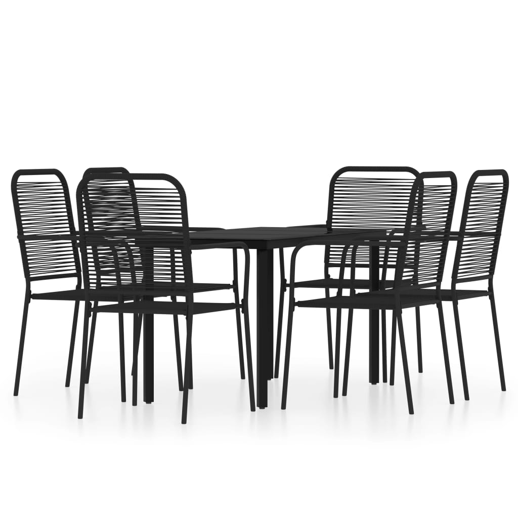 Set Mobili da Pranzo per Giardino 7 pz Nero 3099140