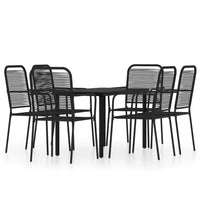 Set Mobili da Pranzo per Giardino 7 pz Nero 3099140