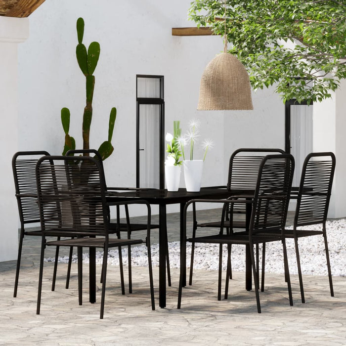 Set Mobili da Pranzo per Giardino 7 pz Nero 3099140