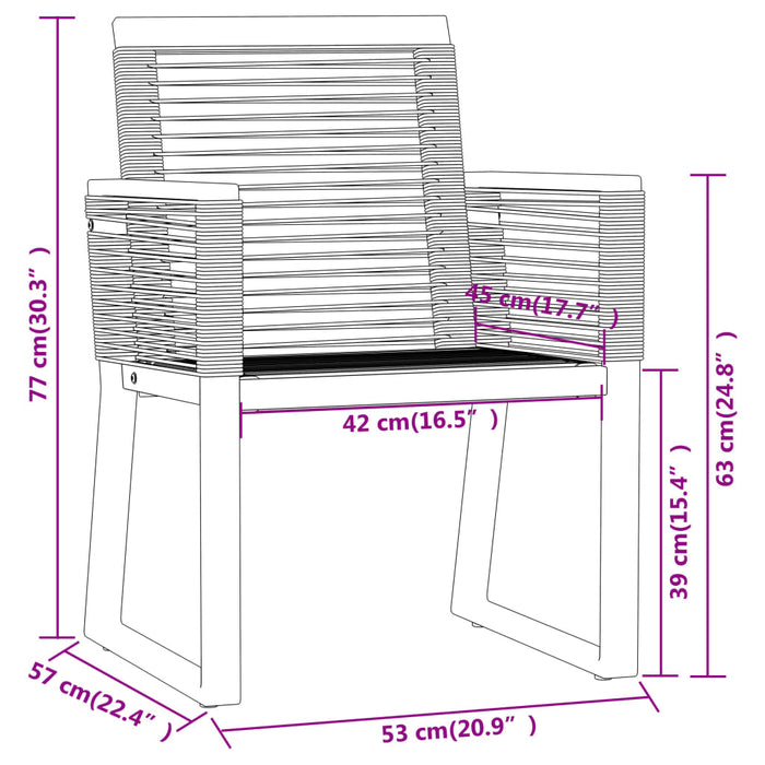 Set Mobili da Pranzo per Giardino 3 pz Nero 3099149