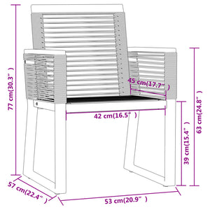 Set Mobili da Pranzo per Giardino 3 pz Nero cod mxl 39854