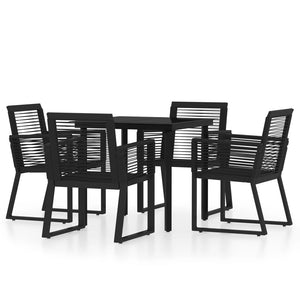 Set Mobili da Pranzo per Giardino 5 pz Nero 3099150