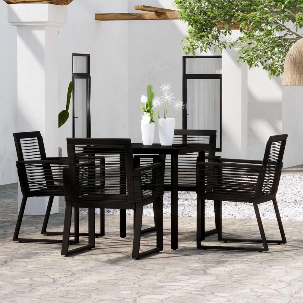 Set Mobili da Pranzo per Giardino 5 pz Nero 3099150