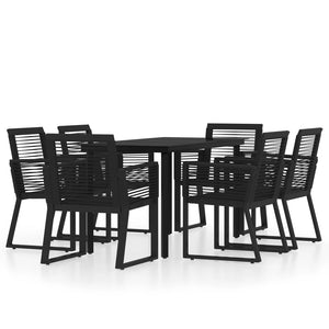 Set Mobili da Pranzo per Giardino 7 pz Nero cod mxl 44642